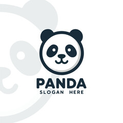 a minimalist flat logo of a panda