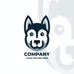 a flat logo of a dog’s face