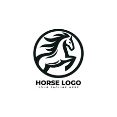 Obraz premium a flat design logo of a horse in motion
