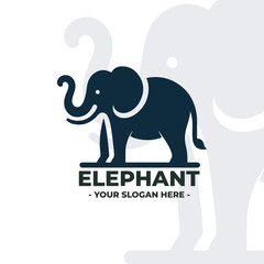 a flat minimalist logo of an elephant