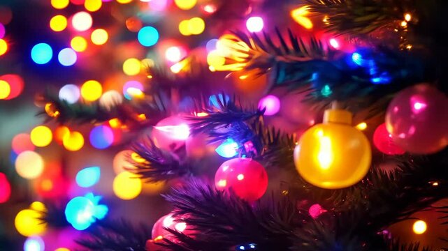Christmas lights display with a heatmap overlay, warm colors marking the brightest areas and cooler tones in the darker sections. . Video