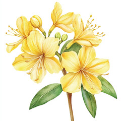 eremurus flower watercolor clipart illustration isolated