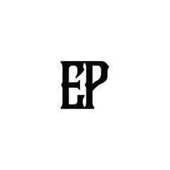 Obraz premium EP monogram logo design letter text name symbol monochrome logotype alphabet character simple logo