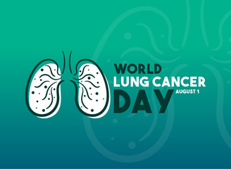 World Lung Cancer Day. August 1. Gradient background.