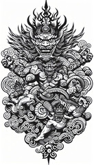 Fototapeta premium TRIBAL TATOO トライバル タトゥ 刺青 鬼