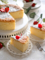 Japanese Style Cheese Cake, Soft Cheese Cake, delicious homemade sweet dessert