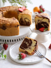 Marble Cake, Chocolate Vanilla Marble Cake, delicious homemade sweet dessert