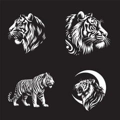 Tigers - wild animals, vector design of tigers 