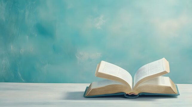 Open book on a serene background for reading enthusiasts