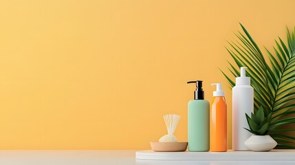 Vibrant collection of spa and beauty products