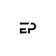Obraz premium EP monogram logo design letter text name symbol monochrome logotype alphabet character simple logo
