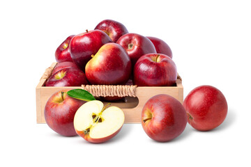 Red apple in box