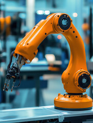 An industrial robotic arm designed for automation and precision tasks in manufacturing settings.