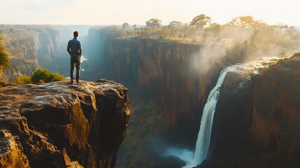 Man travelling the world. 