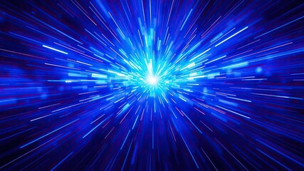 Obraz premium Blue light burst explosion with vibrant shades of blue and sharp rays of light, digital, shades