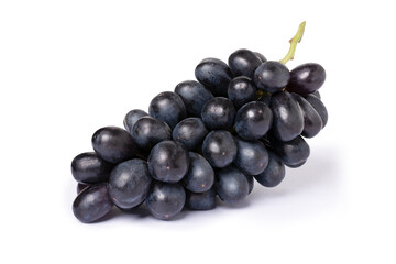 Black grapes isolated on white