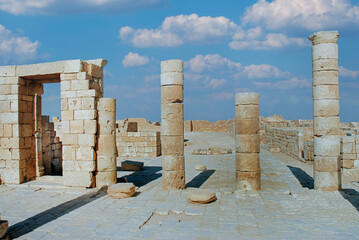 The Shivta, a Nabataean town on the ancient spice route in the Negev Desert and was declared a...