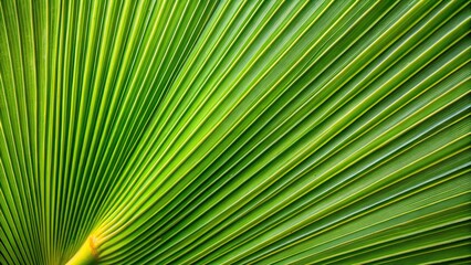 Obraz premium Close-up of a single palm frond with intricate patterns and veins, detail, botanical, texture, palm tree, plant details