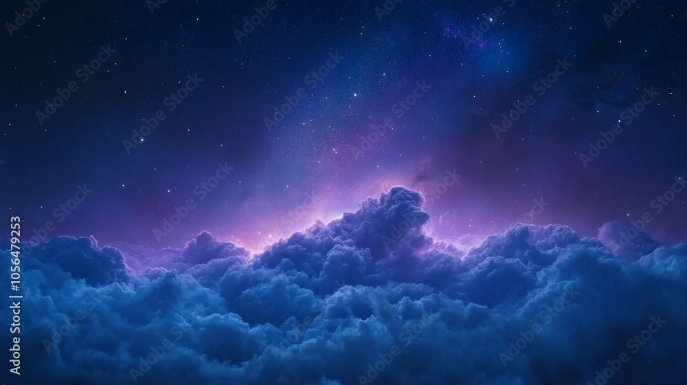 Wall mural space night sky and star background generative ai