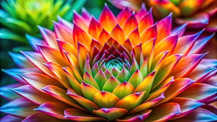 Close-up shot of a dragon flower's unique petal structure and vibrant colors against a soft focus background, flower details, exotic flower, petals, stamen, anthers