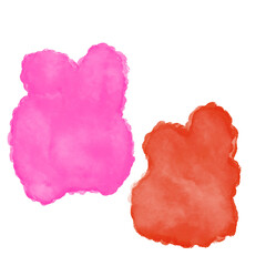 Pink Orange Watercolour Abstract Shapes