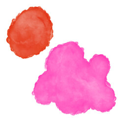 Pink Orange Watercolour Abstract Shapes