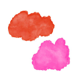 Pink Orange Watercolour Abstract Shapes