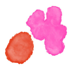 Pink Orange Watercolour Abstract Shapes