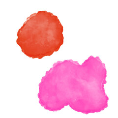 Pink Orange Watercolour Abstract Shapes