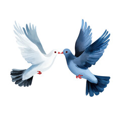 Obraz premium White dove soars through the boundless blue sky, a symbol of peace and love