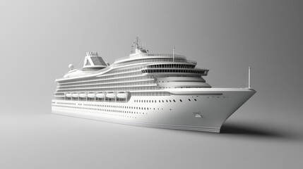 Obraz premium Modern Cruise Ship on Minimalist Background in Studio Lighting