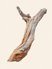 Fototapeta premium A textured piece of driftwood with intricate patterns and natural hues.