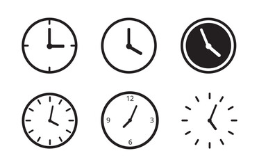 Wall clock. Simple wall clock. Classic design wall clock. Analog clock. time icon. Vector illustration