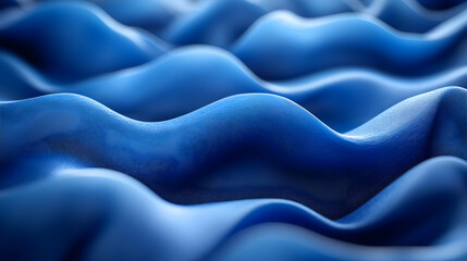 Obraz premium Abstract Blue Wavy 3D Background Illustration