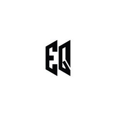 Obraz premium EQ monogram logo design letter text name symbol monochrome logotype alphabet character simple logo
