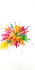 Obraz premium Vibrant and dynamic color explosion against a clean white backdrop, vivid, design
