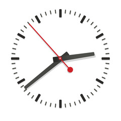 Analog clock on white background