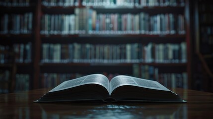 Fototapeta premium Open Book in a Library