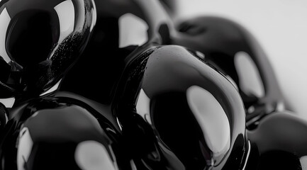 Glossy Black Olive Against a Bright White Background: A Gourmet Visual Delight