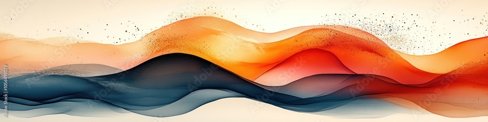Poster abstract waves in warm colors creating a dynamic visual flow.