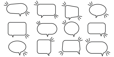 Fototapeta premium Speech Bubble icon set. Talk bubbles. Cloud speech bubbles collection. vector illustration eps 10.