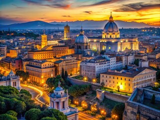 Aerial View of Rome from Palazzo Vittoriano - Stunning Cityscape Photography