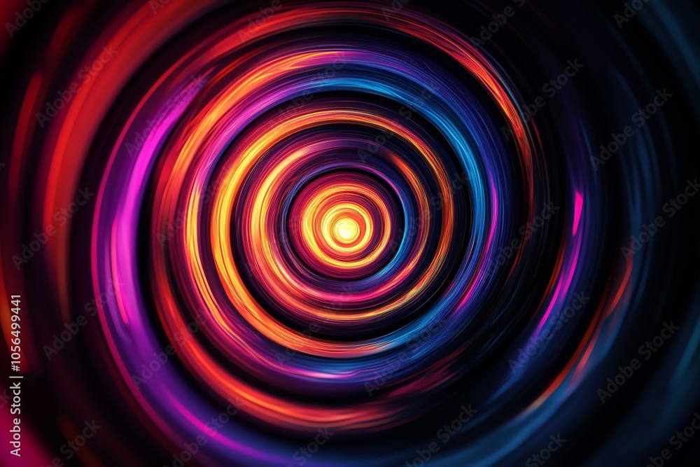 Poster Abstract background with concentric circles of vibrant colors.