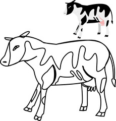 Dairy cow sketch illustration vector image