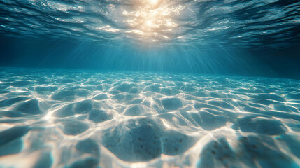 Underwater Ocean Scene with Light Rays Background