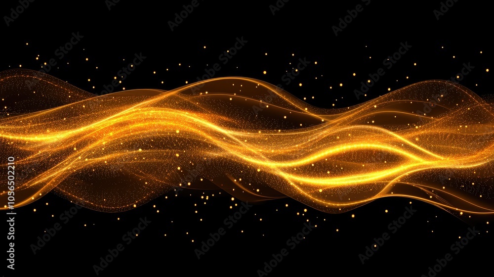Poster a flowing wave of vibrant digital particles creating a sense of dynamic motion and futuristic energy
