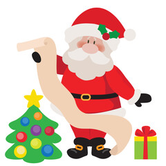 Cute Santa Claus  vector cartoon illustration