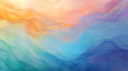 Obraz premium Flowing gradient with opalescent transparency, casting a soft glow and iridescent colors