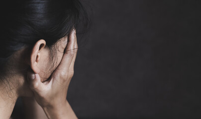 Fototapeta premium Abused women blurred background. Stop violence against women. Intimidation and abuse of women. Physical and psychological harassment. Emotional and psychological violence.