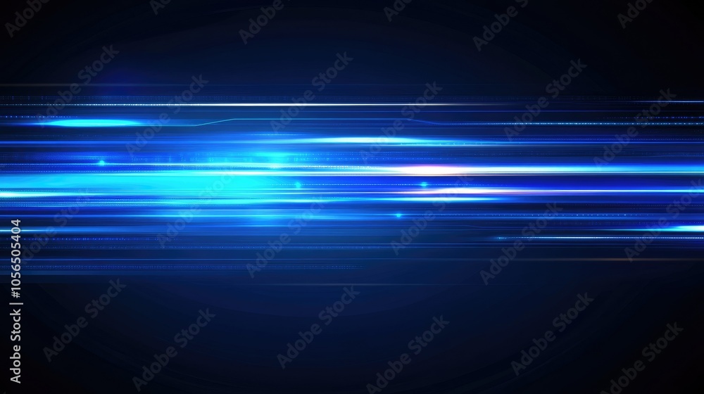 Poster Blue tech background with vector lines, representing fast digital connections in cyberspace